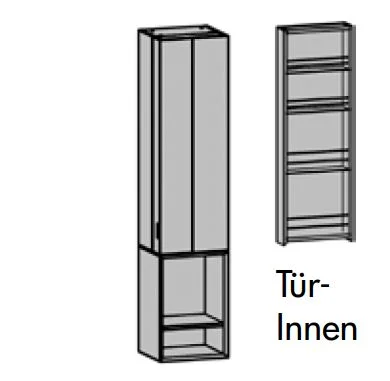 800767 Hängeschrank (1 Koffertür, 2 offene Fächer)