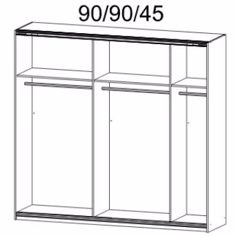 48K3 Breite 226 cm, 2 Schwebetüren je 114 cm