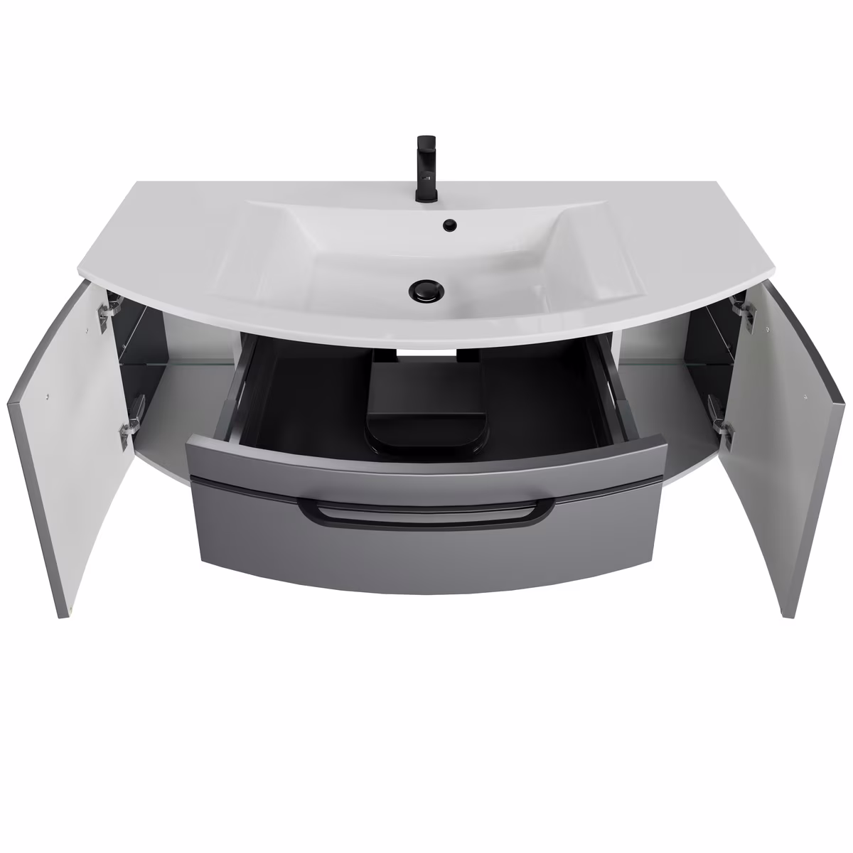 Pelipal 7045 Badmöbel Kombination 130 cm - mit Einzelwaschtisch mit Spiegelschrank - Ansicht 5