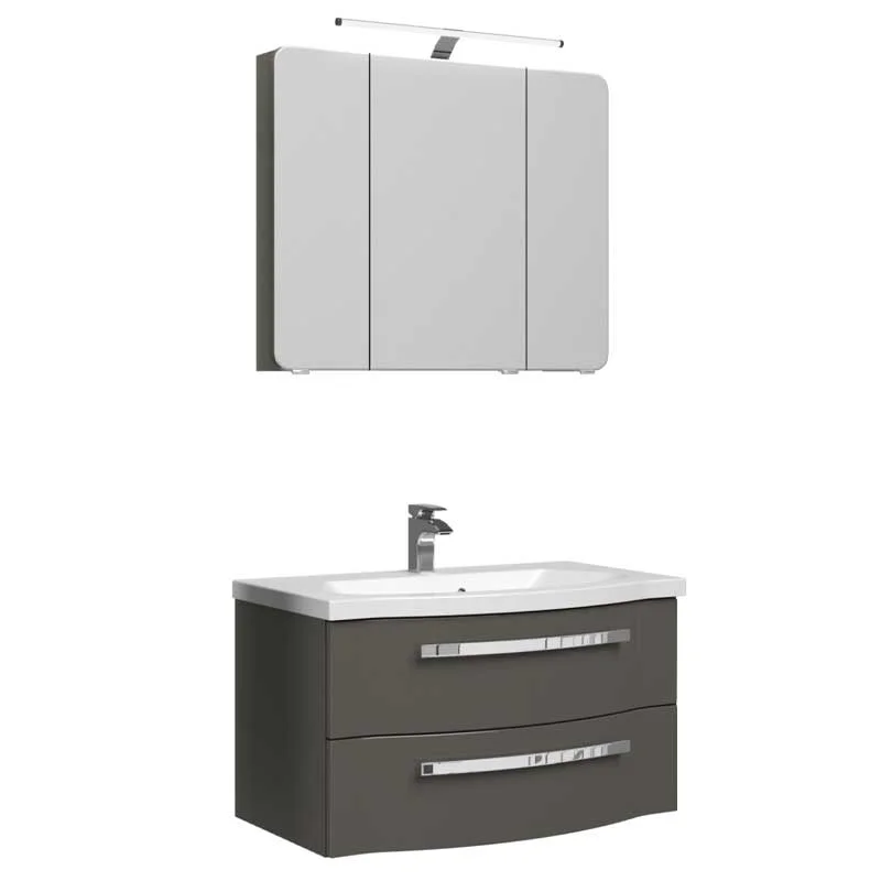 Pelipal 4005 Kombination 90 cm mit Spiegelschrank mit LED-Aufsatzleuchte