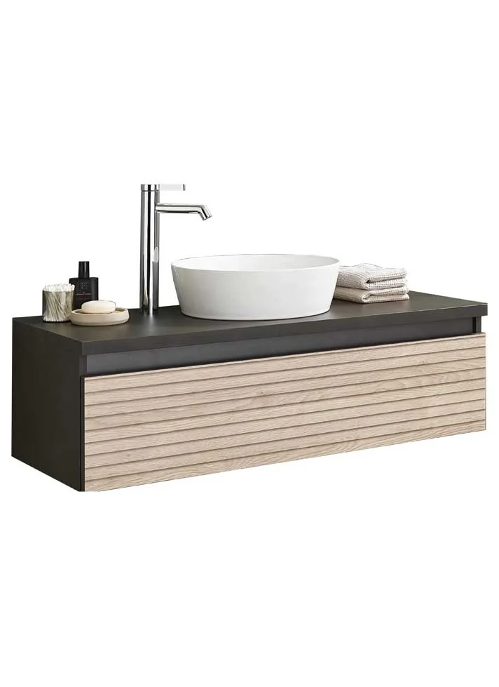 Puris Vialli Waschtisch mit Unterschrank 100 cm breit - Becken mittig