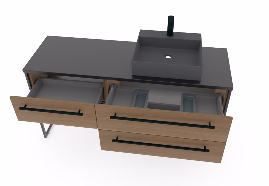 Puris Aspekt Badmöbel Set - 150 cm mit Regal - Ansicht 12