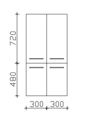 Pelipal Neutraler Midischrank 4 Türen - Tiefenvariabel