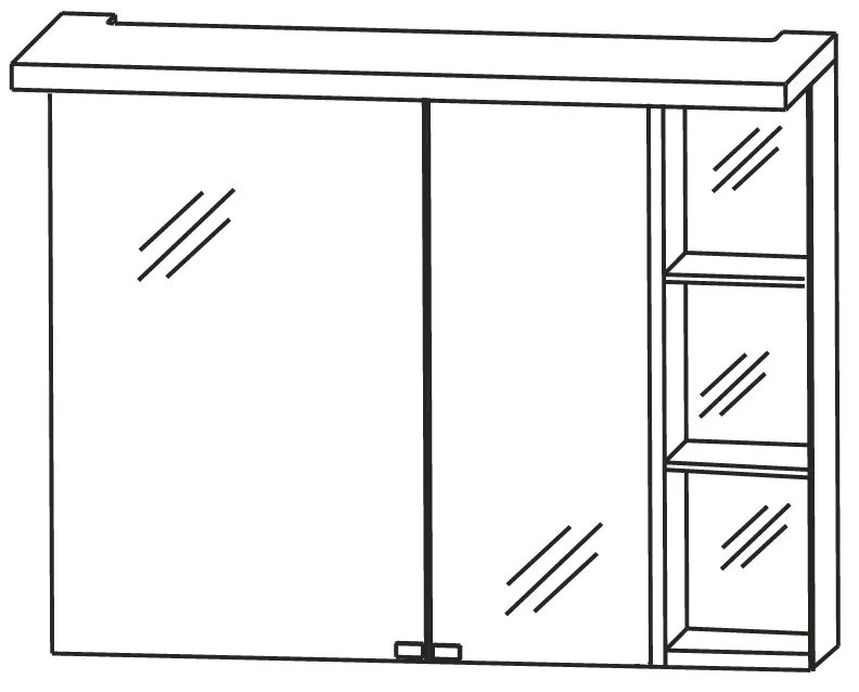 Puris Crescendo 2D Spiegelschrank 90 cm S2A439R26 - Ansicht 2
