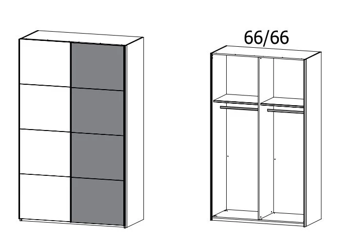 Rauch Orange Beluga Plus - Schwebetürenschrank Dekor - 2-farbig - Ansicht 4