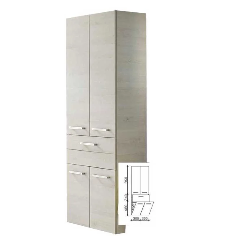 Pelipal 6025 Hochschrank mit Wäschekippe 60 cm 6025-HSW 60-04