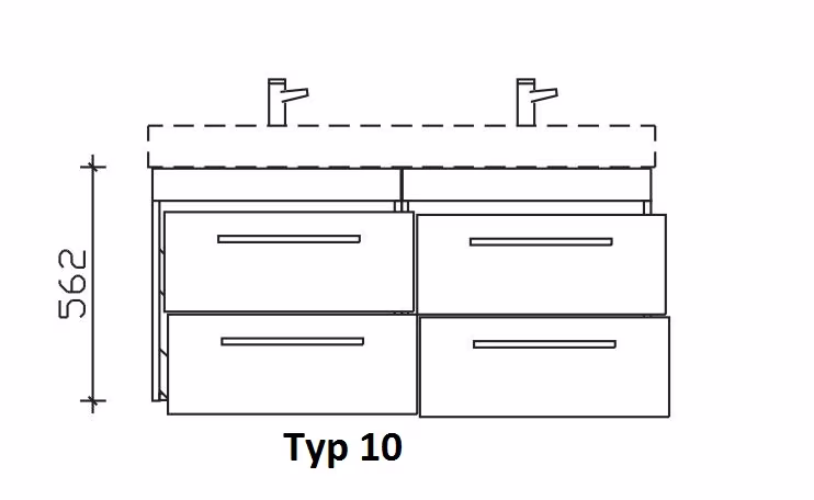 Pelipal PCON Waschtischunterschrank für Duravit D-Code - Breite wählbar - Ansicht 11