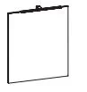 6110-FSP 02 Flächenspiegel auf Trägerplatte (=Korpusfarbe) inkl. LED-Aufsatzleuchte - 70x80x3,2 cm