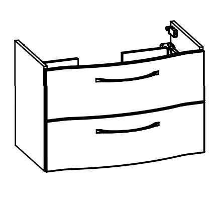 mit Waschtischunterschrank  AG WTUSL 03 - 2 Auszüge - 49x75x42,7 cm