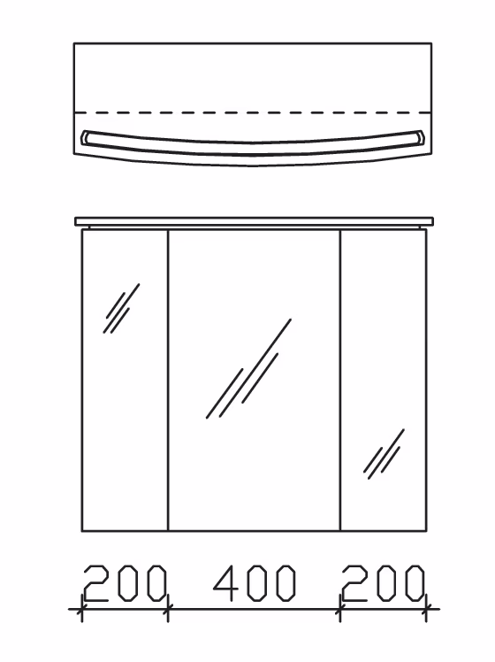 Pelipal Contea Spiegelschrank 80 cm CT-S3D7-8073-16 / CT-S3D8-8073-16 - Ansicht 3