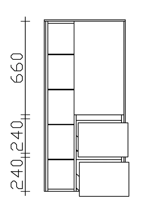 Pelipal 6010 Midischrank mit Regal 57 cm 6010-MSR 02 - Ansicht 3