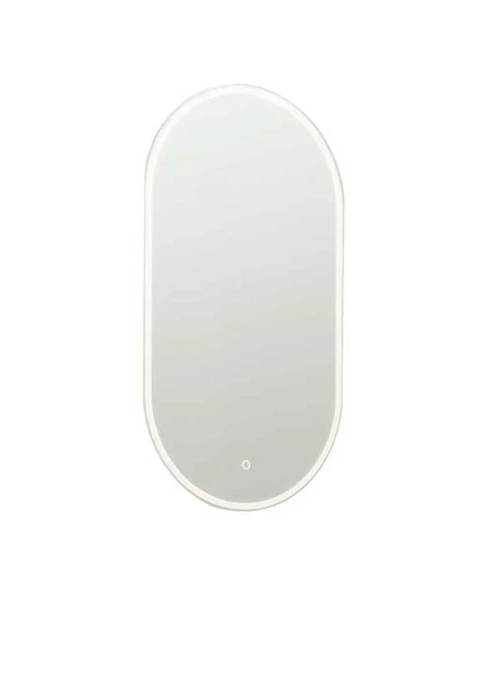 Puris Vialli Badspiegel 50 cm oval - mit Beleuchtung & Spiegelheizung