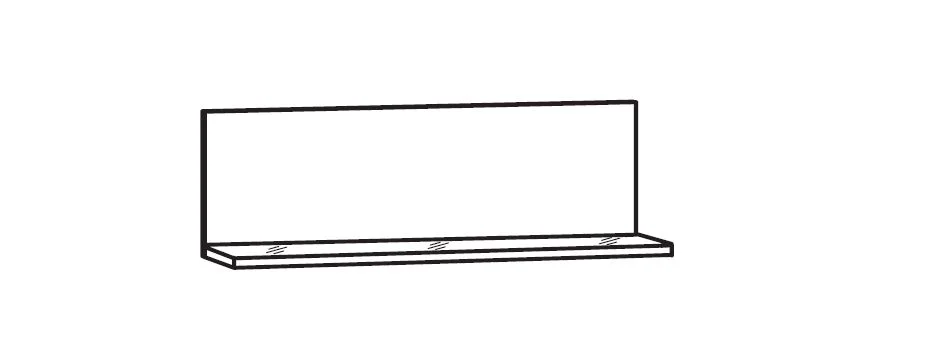 Winkelablage unten mit satiniertem Glasboden - B: 45 cm / H: 15,8 cm / T: 12,6 cm - SRP45