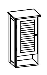928.033232 Wandschrank / 1 Drehtüre / 1 Einlegeboden / Nische / Anschlag links / Breite 32 cm / Höhe 68 cm / Tiefe 22,5 cm