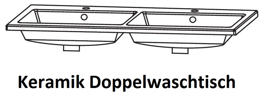 Puris Fresh Badmöbelset mit Doppelwaschtisch 120 cm - Serie B - Ansicht 6