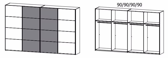 Rauch Orange Beluga Plus - Schwebetürenschrank Dekor - 2-farbig - Ansicht 12