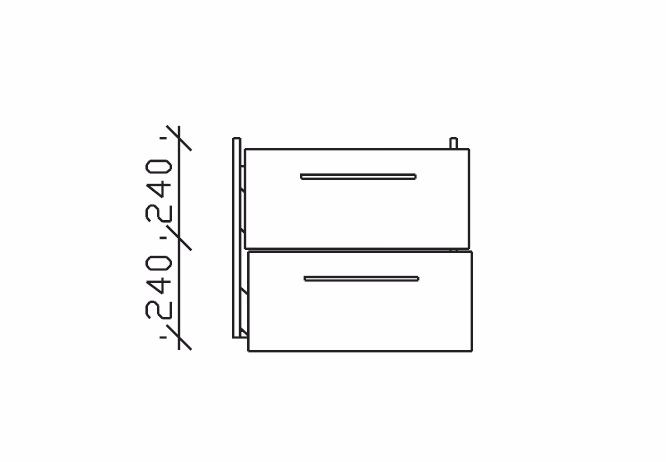Pelipal Waschtischunterschrank für Waschtisch Villeroy&Boch Subway 2.0 maßvariabel - von 60 cm - Ansicht 2
