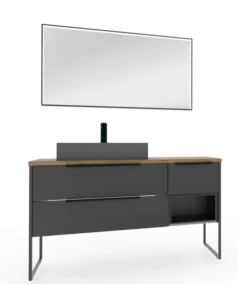 Puris Aspekt Badmöbel Set mit Regal - 130 cm
