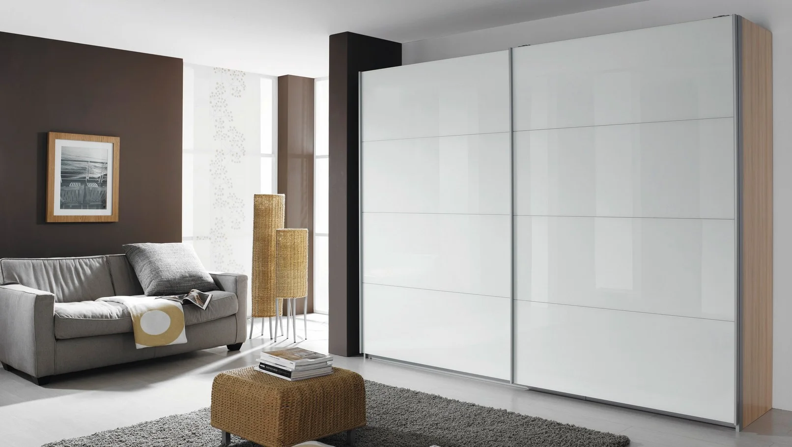 Rauch ORANGE Schwebetürenschrank Quadra Front Glasauflage