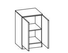 335.015041 Unterschrank / 2 Drehtüren / 1 Einlegeboden / Breite 50 cm / Höhe 81 cm / Tiefe 33 cm - stehend