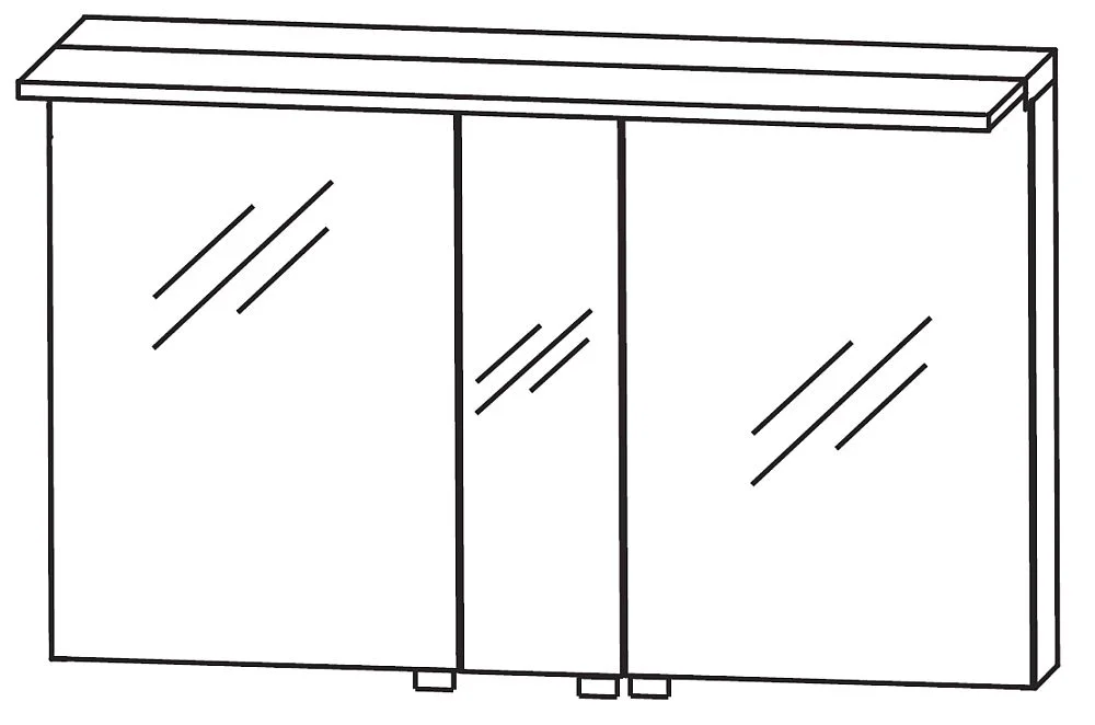 Spiegelschrank 120 cm S2A431277 - für Doppelwaschtisch-Lösung