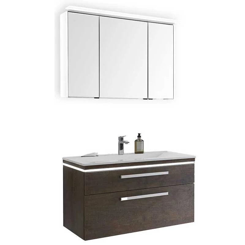 Puris Cool Line Badmöbelset 90 cm - mit Spiegelschrank Serie C