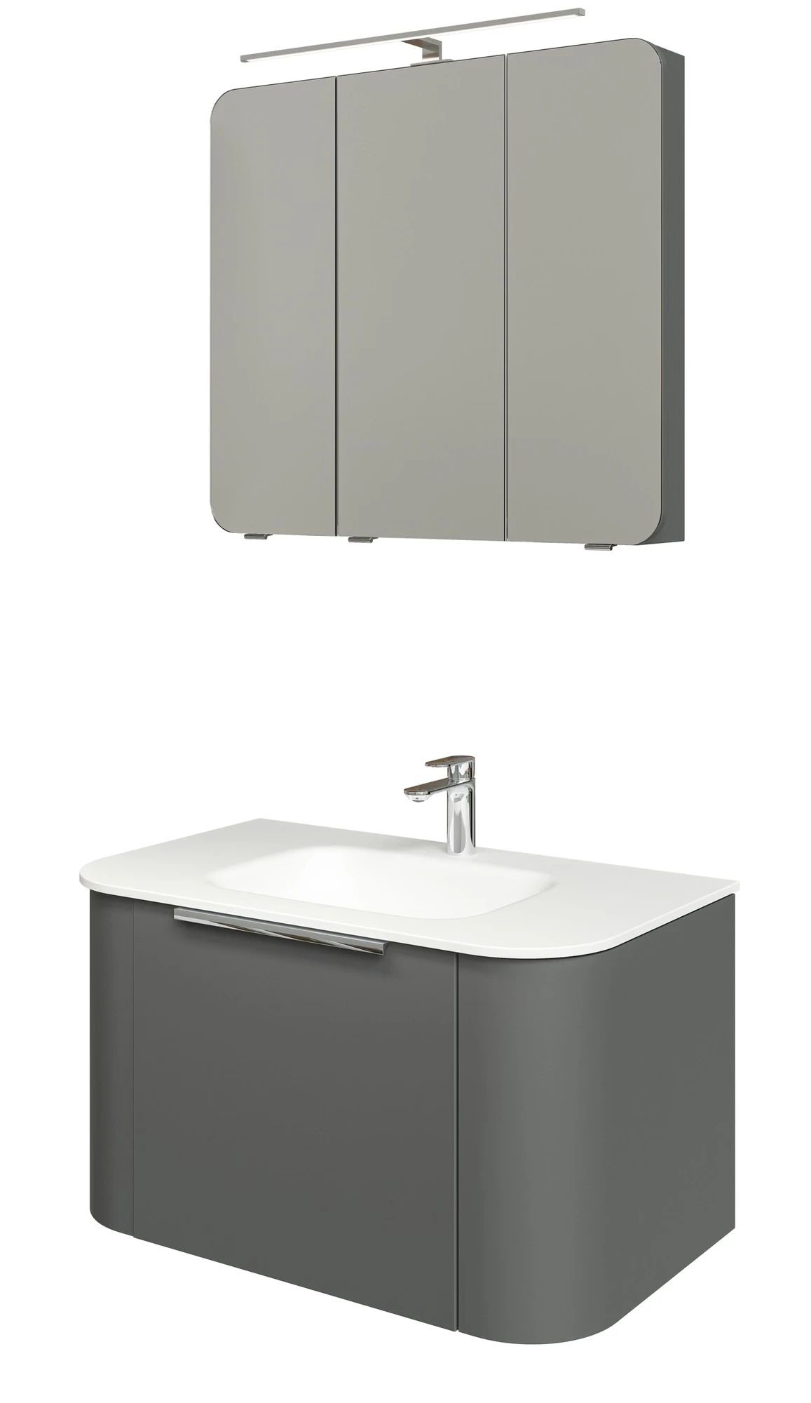 Pelipal 7200 Badmöbel Set mit Spiegelschrank - 87,2 cm