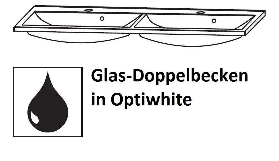 Puris Fresh Badmöbelset mit Doppelwaschtisch 120 cm - Serie B - Ansicht 7