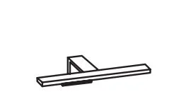 980.001110 - Aufsatzleuchte für Flächenspiegel / Chrom Glanz / LED 230V 4,8W - Breite 30 cm / Höhe 3,5 cm / Tiefe 7 cm - Energieklasse A++-A