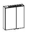 6110-SPS 01, Spiegelschrank inkl. LED Aufsatzleuchte, 2 Drehtüren einfach verspiegelt mit Facettenschliff, mit Schalter und Steckdose - 70,3x60x17 cm