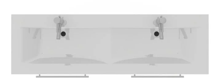 Glasdoppelwaschtisch Optiwhite 160 cm