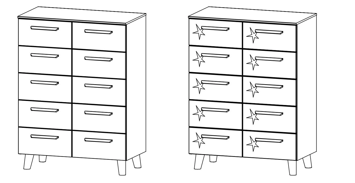 Rauch Select Mavi Extra / Kommoden-Varianten / Füße Wildeiche massiv - 109 cm hoch - Ansicht 4