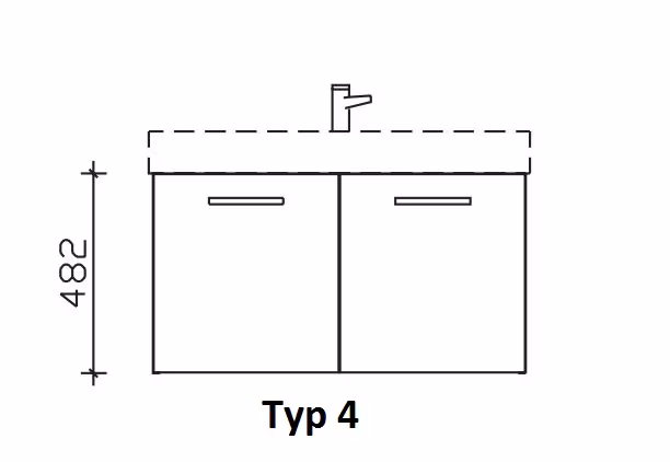 Pelipal PCON Waschtischunterschrank für Duravit D-Code - Breite wählbar - Ansicht 8
