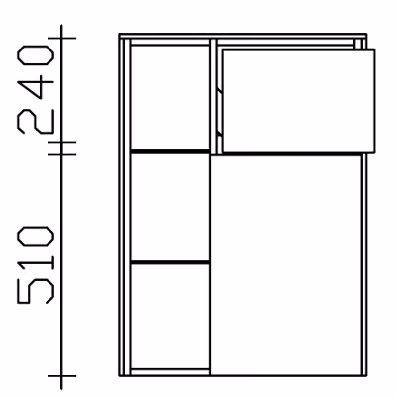 Pelipal 6010 Highboard mit Regal 57 cm 6010-HBR 01