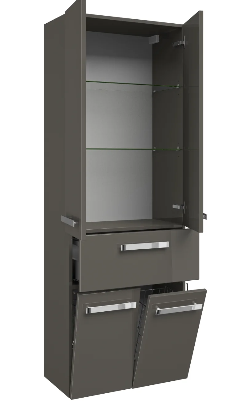 Pelipal 4005 Hochschrank 60 cm - 2 Türen, 1 Auszug, 2 Wäschekippen - Ansicht 2