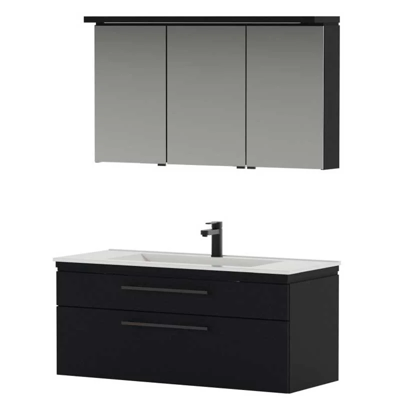 Puris Cool Line Badmöbel Set 122 cm - mit Spiegelschrank Serie A