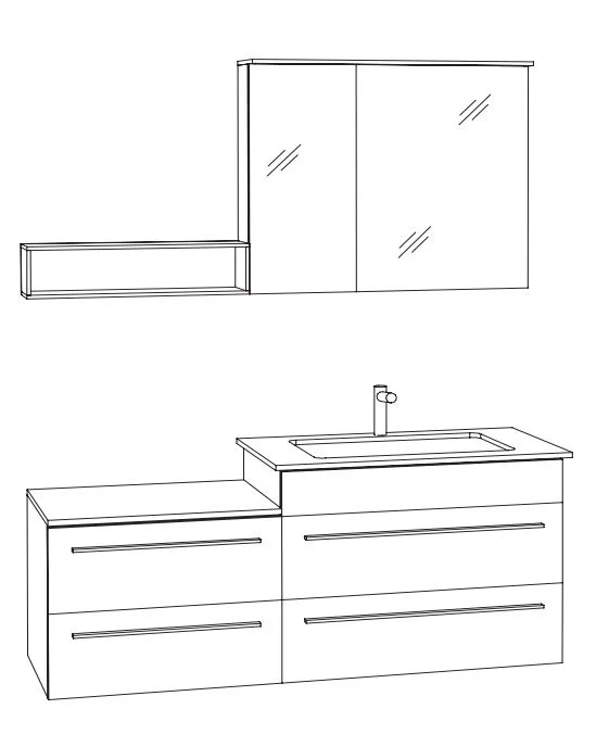 MARLIN 3260fair Kombination 80 cm / mit Spiegelschrank - Ansicht 11