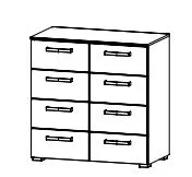 Schubkommode mit 8 Schubkästen / Breite 80 cm / Höhe 81 cm / Tiefe 42 cm