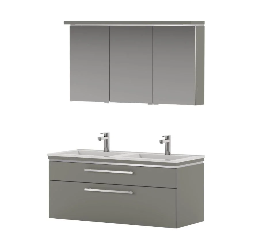 Puris Cool Line Doppelwaschtisch mit Unterschrank 122 cm breit - Keramik - Ansicht 5