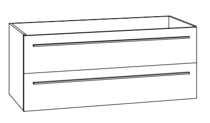 WKHSA9 Waschtischunterschrank, 1 Schubkasten, 1 Auszug - Maße: 97x47,8x49,3 cm
