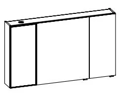 SENE01312 Spiegelschrank mit 1 Vtrinentüre in Rauchglas Schwarz, rechts oder links, inkl. 2 LED Spots - Maße: 70,3x120x17 cm