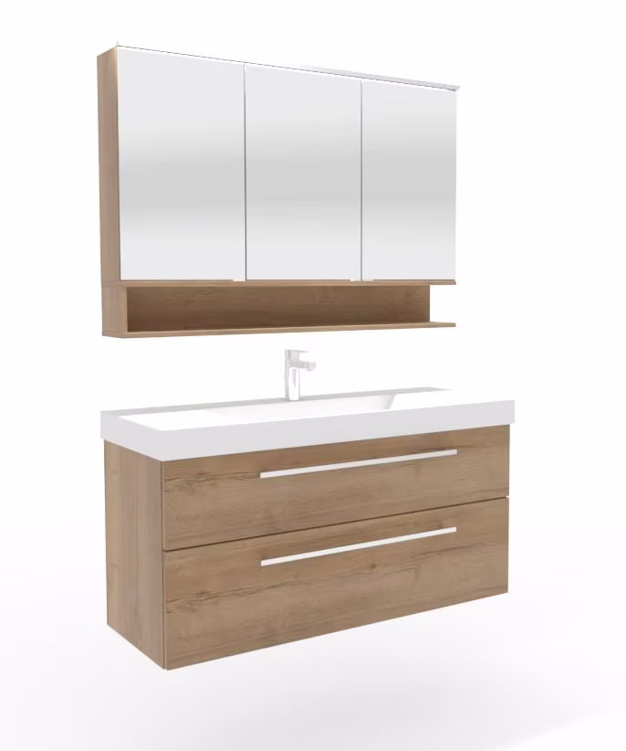 Puris c!mano Badmöbel Set - 120 cm Becken mittig