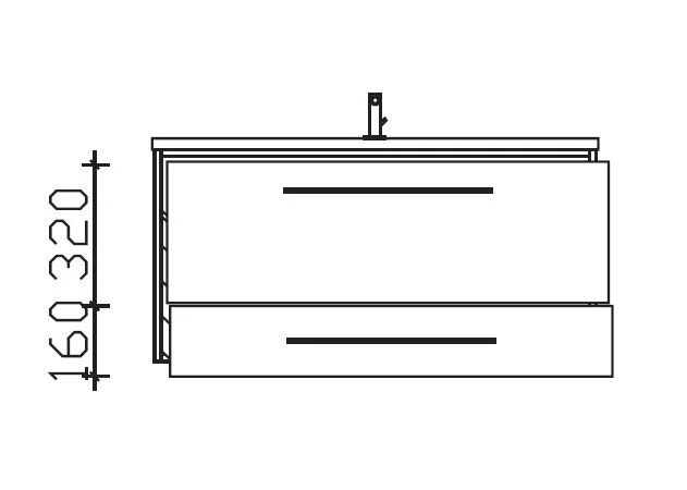 Pelipal 6110 Waschtisch-Set 100 cm - 2 Auszüge - Ansicht 5