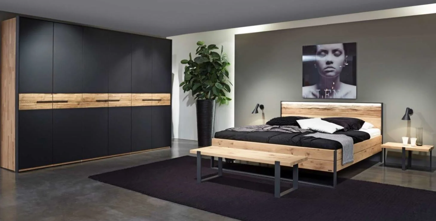 Thielemeyer Steel Schlafzimmerset inkl. Drehtürenschrank 6-türig mit Colorglastüren - Ansicht 2