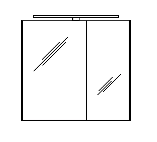 Pelipal Spiegelschrank 77 cm S10-SPS 09 - Neutraler Spiegelschrank - Ansicht 2