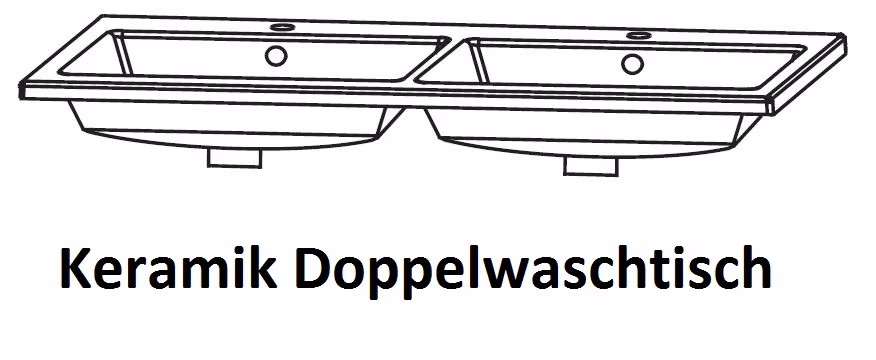 Puris Fresh Badmöbelset mit Doppelwaschtisch 120 cm - Serie B - Ansicht 6