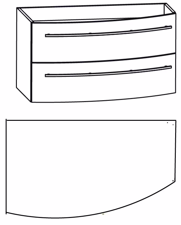 Puris Crescendo Waschtischset 90 cm - Ablage rechts - Ansicht 5