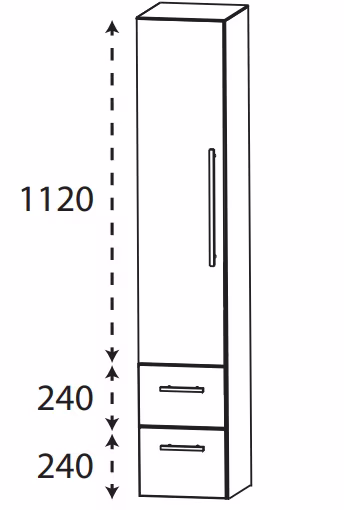 Puris Protection1 - Hochschrank HNA08304 L/R / 30 oder 40 cm