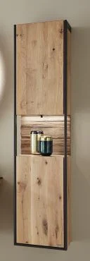 830747 - Hängeschrank, 2-türig, 1 offenes Fach mit Rückwand Spaltholz - Maße: 38,4x172,8x33,1 cm
