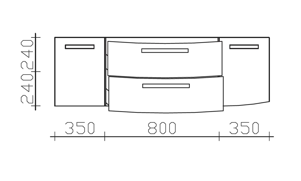 Pelipal 7005 Waschtisch-Set 155 cm - 2 Auszüge/2 Türen - Ansicht 3